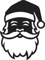 polare kris kringle freddo Santa nel nero freddo periodo natalizio fascino nero Santa vettore