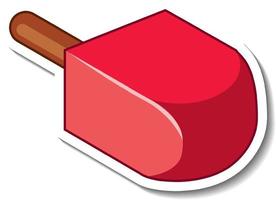adesivo cartone animato bastoncino gelato rosso vettore