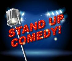 stand up comedy banner con microfono vintage vettore