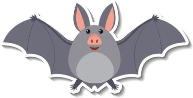 simpatico adesivo cartone animato animale pipistrello paffuto vettore