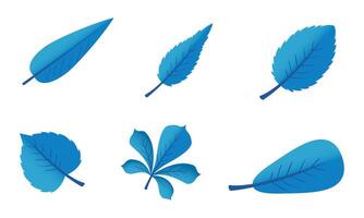 piatto design blu le foglie imballare su bianca sfondo vettore