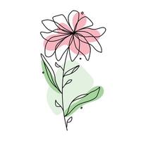 mano disegnato piatto design semplice fiore schema vettore