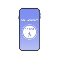 10.000 passaggi un' giorno è il norma. camminare Salute. pedometro app. tracciamento. vettore