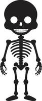 amichevole scheletro compagno carino strambo osso compagno nero vettore