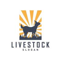 capra logo design capra azienda agricola illustrazione bestiame bestiame silhouette retrò rustico vettore