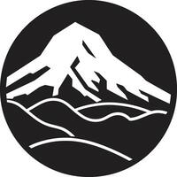 alpino maestà iconico montagna simbolo maestoso gamma montagna logo icona vettore