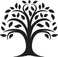 foresta armonia albero icona simbolo baldacchino essenza albero emblema design vettore