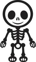 allegro osso fascino pieno corpo dinamico scheletro portafortuna carino vettore