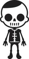radiante osso posa pieno corpo giocoso scheletro fascino carino vettore