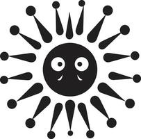 allegro virus abbraccio carino amichevole microbo Meraviglia nero vettore