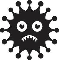 radiante virus Meraviglia carino nero allegro patogeno fascino nero vettore