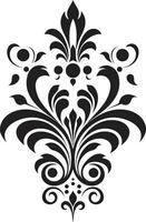 delicato scrollwork intricato fiorire nero elemento vettore