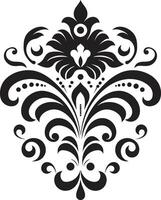 elegante ornamento nero elegante spirali decorativo vettore