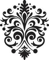 squisito dettagliare ornamento emblema raffinato curve nero elemento vettore