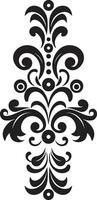 artistico grazia decorativo delicato pergamene nero emblema vettore