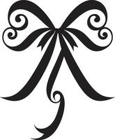 grazioso nastro dettagliare decorativo emblema artistico nastro fiorire nero emblema nastro vettore