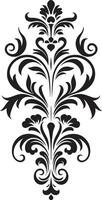 filigrana eredità Vintage ▾ emblema intricato fiorire nero vettore