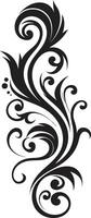 elegante abilità artistica nero vittoriano eleganza filigrana emblema vettore