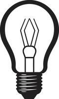 elegante luminescenza nero lampadina emblematico raggiante creatività nero lampadina rappresentazione vettore