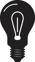 illuminazione il marca nero lampadina concetto sofisticato brillantezza nero lampadina emblema vettore