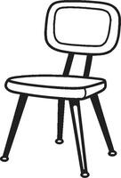 ergonomico beatitudine nero sedia circuito integrato emblema elegante armonia nero rilassante sedia emblematico identità vettore