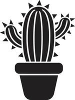 spinoso oasi nero circuito integrato cactus arido bellezza nero con selvaggio cactus vettore