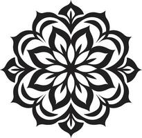 zenit di zen mandala con intricato modello nel nero completezza sussurro elegante nero emblema con mandala nel vettore