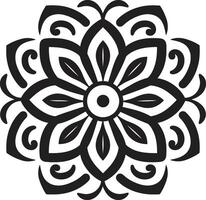 trascendentale modelli nero con mandala nel monocromatico zenit di zen mandala raffigurante elegante nero modello vettore