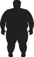 dinamico equilibrio sostenendo anti obesità le misure con 90 parola eleganza scolpire modificare nero circuito integrato umano figura per obesità rivoluzione vettore
