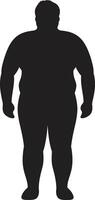 peso guerriero nero circuito integrato umano figura principale il anti obesità caricare snello simmetria umano per nero circuito integrato obesità consapevolezza vettore