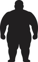 metamorfosi missione nero circuito integrato per umano obesità trasformazione dimagrante soluzioni umano emblema nel nero per obesità trionfo vettore
