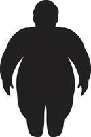 rimodellare la realtà nero emblema sostenendo anti obesità movimento potenziato Evoluzione un' 90 parola umano per obesità consapevolezza vettore