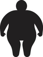 rivitalizzare nero circuito integrato emblema per obesità consapevolezza nel 90 parole benessere meraviglie umano per obesità intervento vettore