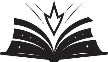 saggezza scatenato simbolo elegante illustrazione con Aperto libro arte ha aperto libro eleganza moderno nel noir nero vettore
