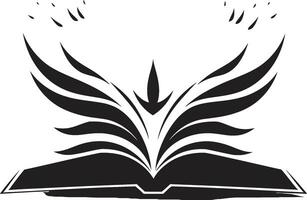 noir libro pagine intricato illustrazione per un' travolgente Guarda lettura Esperienza emblema elegante nero con Aperto libro vettore