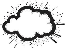 Palloncino scherzi pop Art discorso nube nel nero retrò osservazione dinamico nero discorso bolla emblema vettore