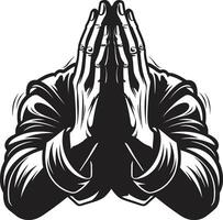 divine preghiere mani nero eleganza nel 80 parole riverenza nel riposo preghiere mani nel monocromatico vettore