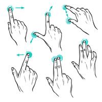 Icone di gesti dell&#39;interfaccia touch vettore