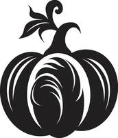 misterioso eleganza minimalista zucca nel nero autunno emblema nero zucca vettore