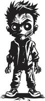 spettrale eredi nero per pauroso zombie ragazzo raccapricciante totem terrori nero per pauroso zombie ragazzo emblema vettore
