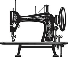 threadcraft essenza nero per elegante cucire macchina elegante abbellimenti nero per cucire macchina emblema vettore
