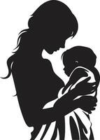 radiante connessione emblema di madre Tenere infantile calmante serenità emblematico per maternità vettore