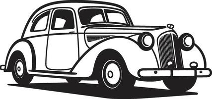 nostalgico viaggio retrò auto emblematico elemento senza tempo cavalcata Vintage ▾ auto scarabocchio vettore