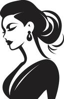 impeccabile Caratteristiche womans viso elegante simmetria moda e bellezza emblema vettore