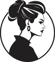elegante simmetria womans viso affascinante sguardo moda e bellezza emblema vettore