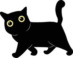 contento internazionale gatto giorno silhouette. illustrazione con piatto cartone animato design vettore