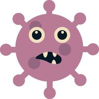 carino cartone animato batteri e virus carattere. nel piatto stile. isolato illustrazione vettore