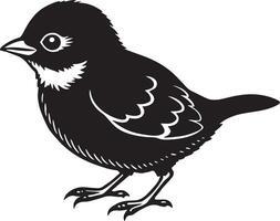 nero uccello isolato su bianca sfondo, illustrazione, vettore
