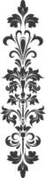 silhouette verticale linea divisore con barocco ornamento nero colore solo vettore