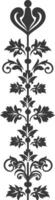silhouette verticale linea divisore con focolare forma barocco ornamento nero colore solo vettore